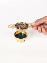 Heritage Brass Tea Set (Traditional Serving Cup & Brass Loose Leaf Tea Strainer)